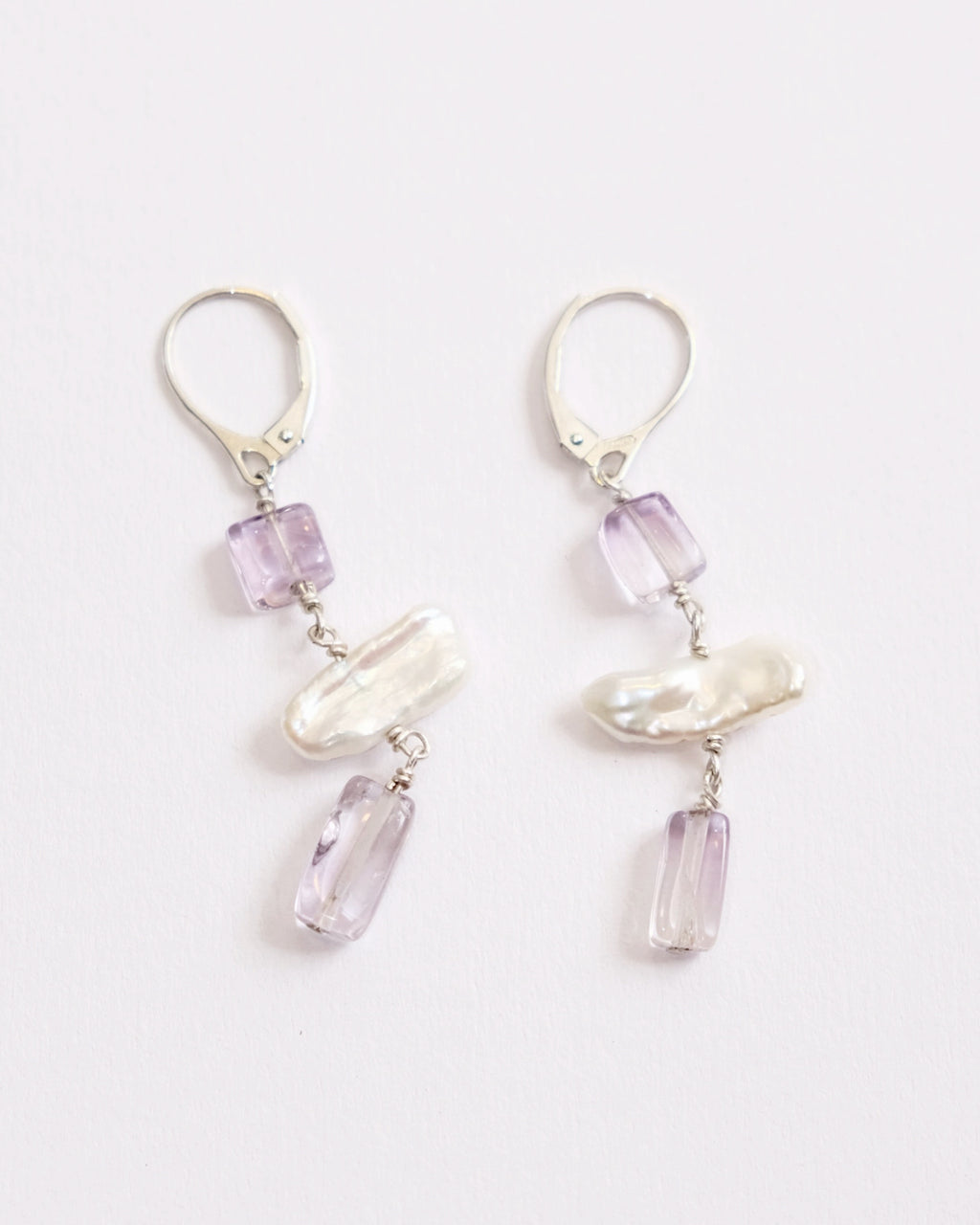 Amethyst and Pearl Earrings