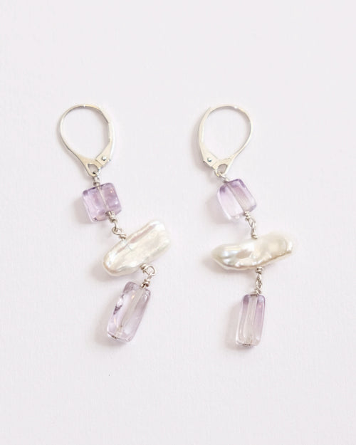 Amethyst and Pearl Earrings