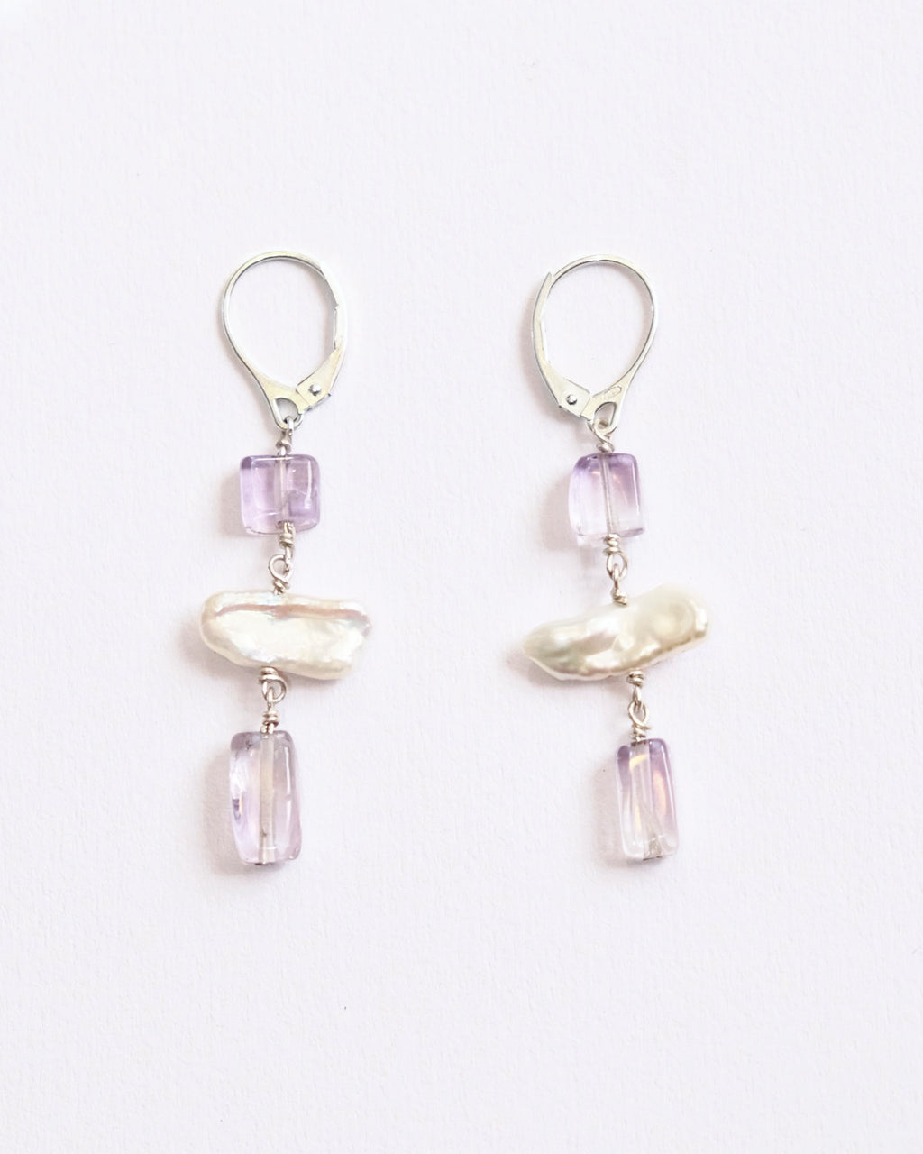 Amethyst and Pearl Earrings