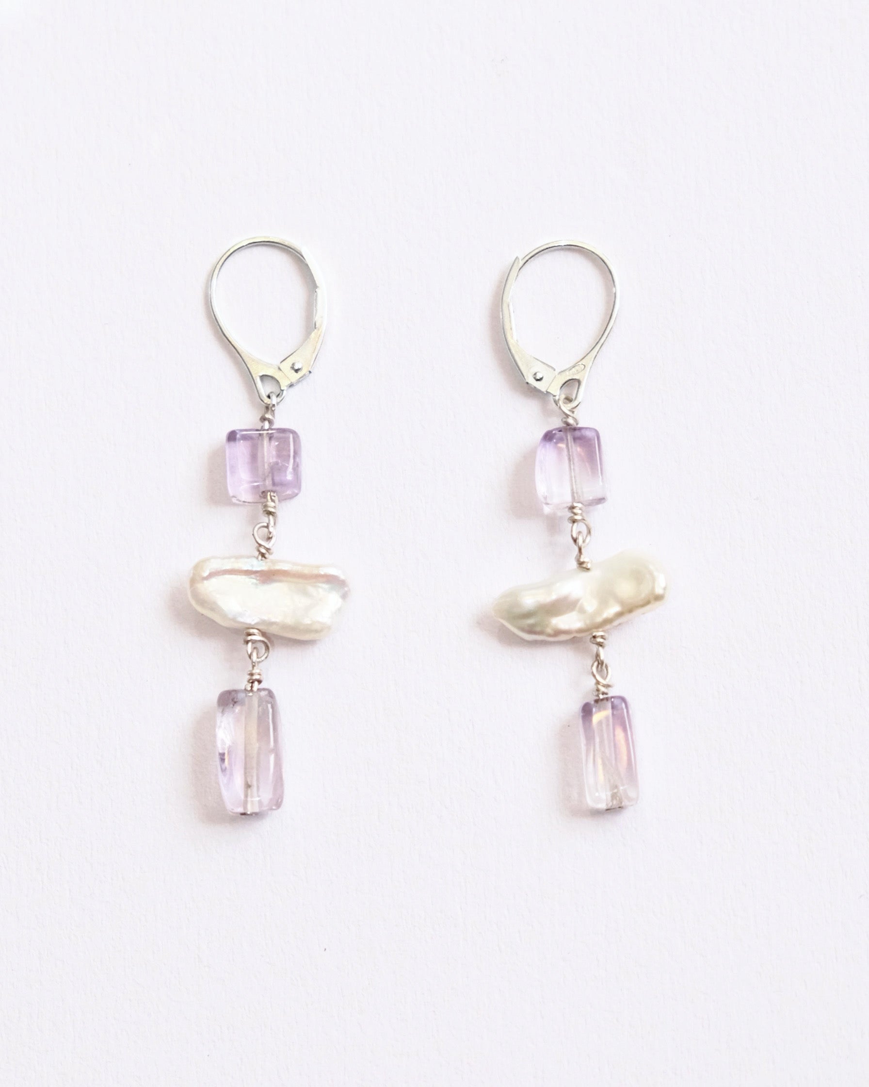 Amethyst and Pearl Earrings