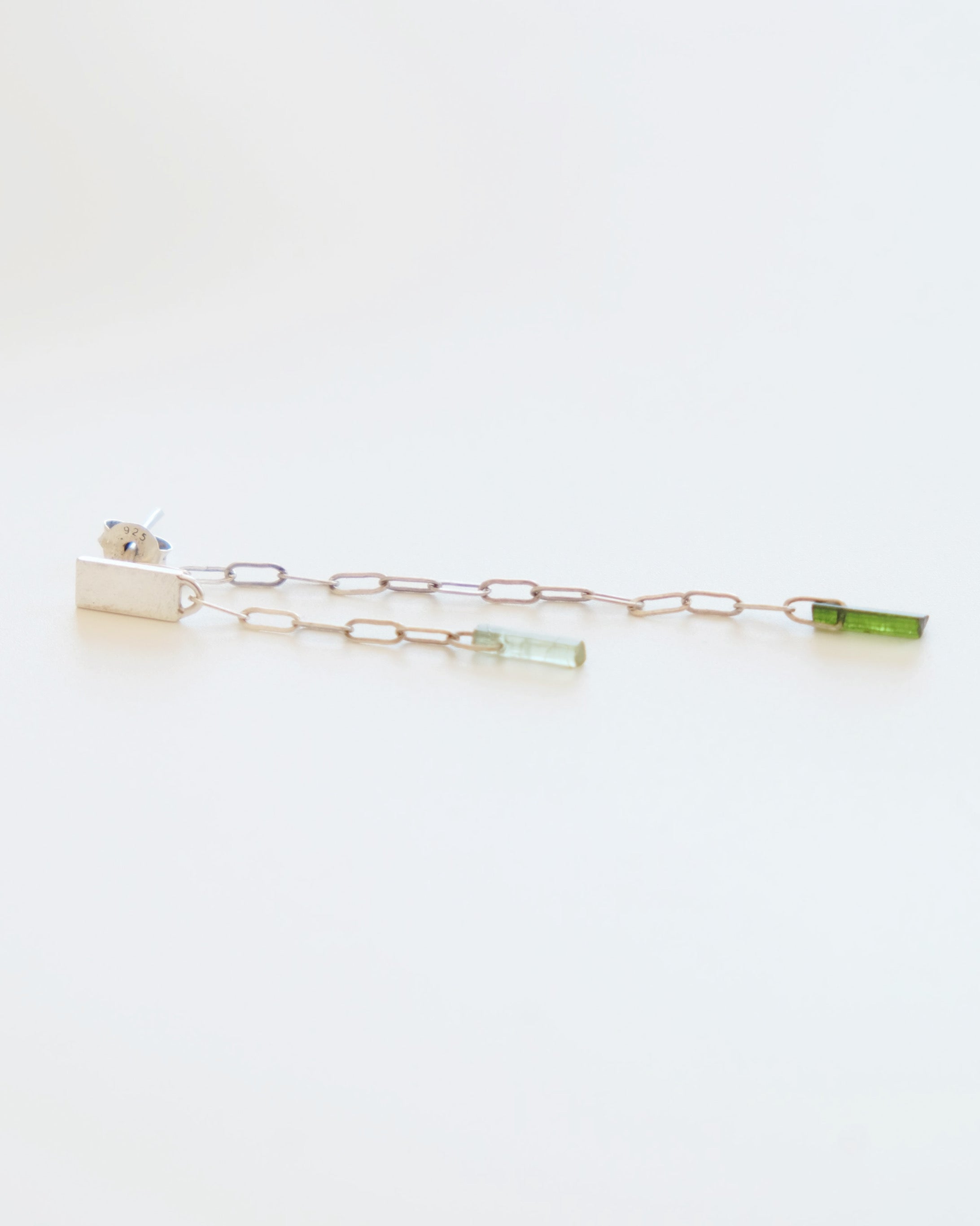 Green Tourmaline Double Drop Earrings