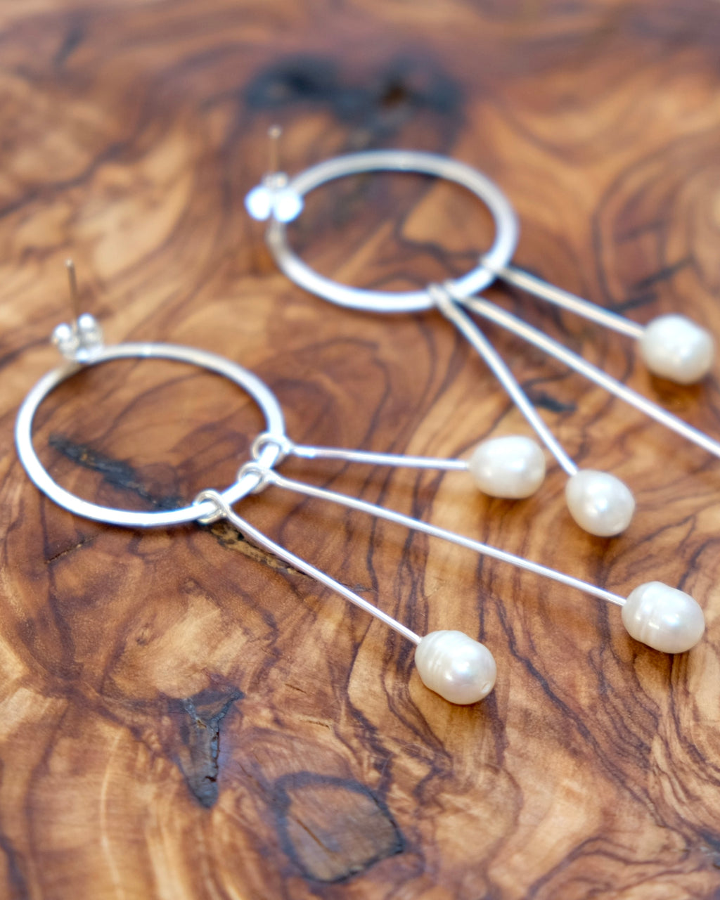 Pearl Circle Earrings