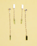 Green Tourmaline Double Drop Earrings