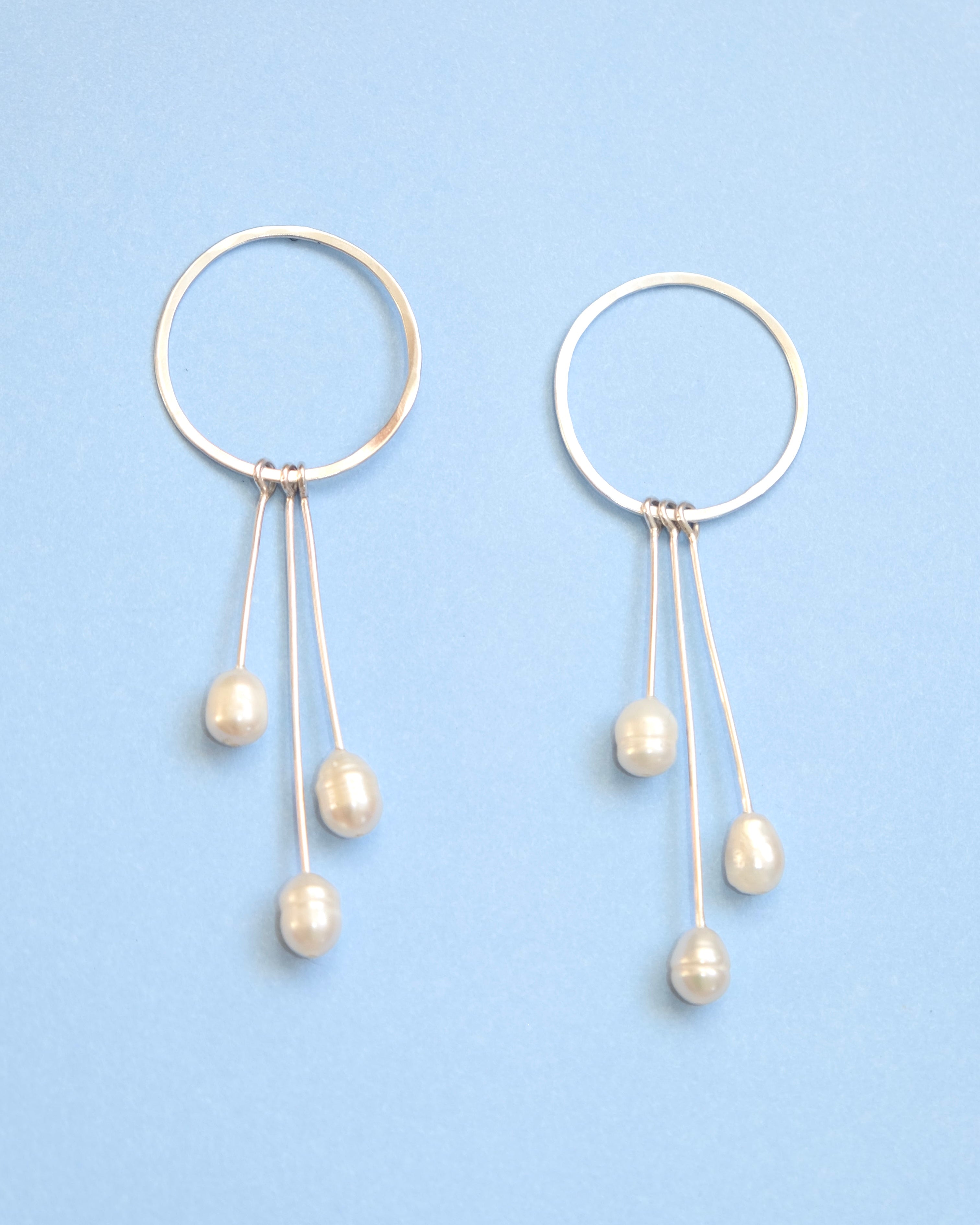 Pearl Circle Earrings