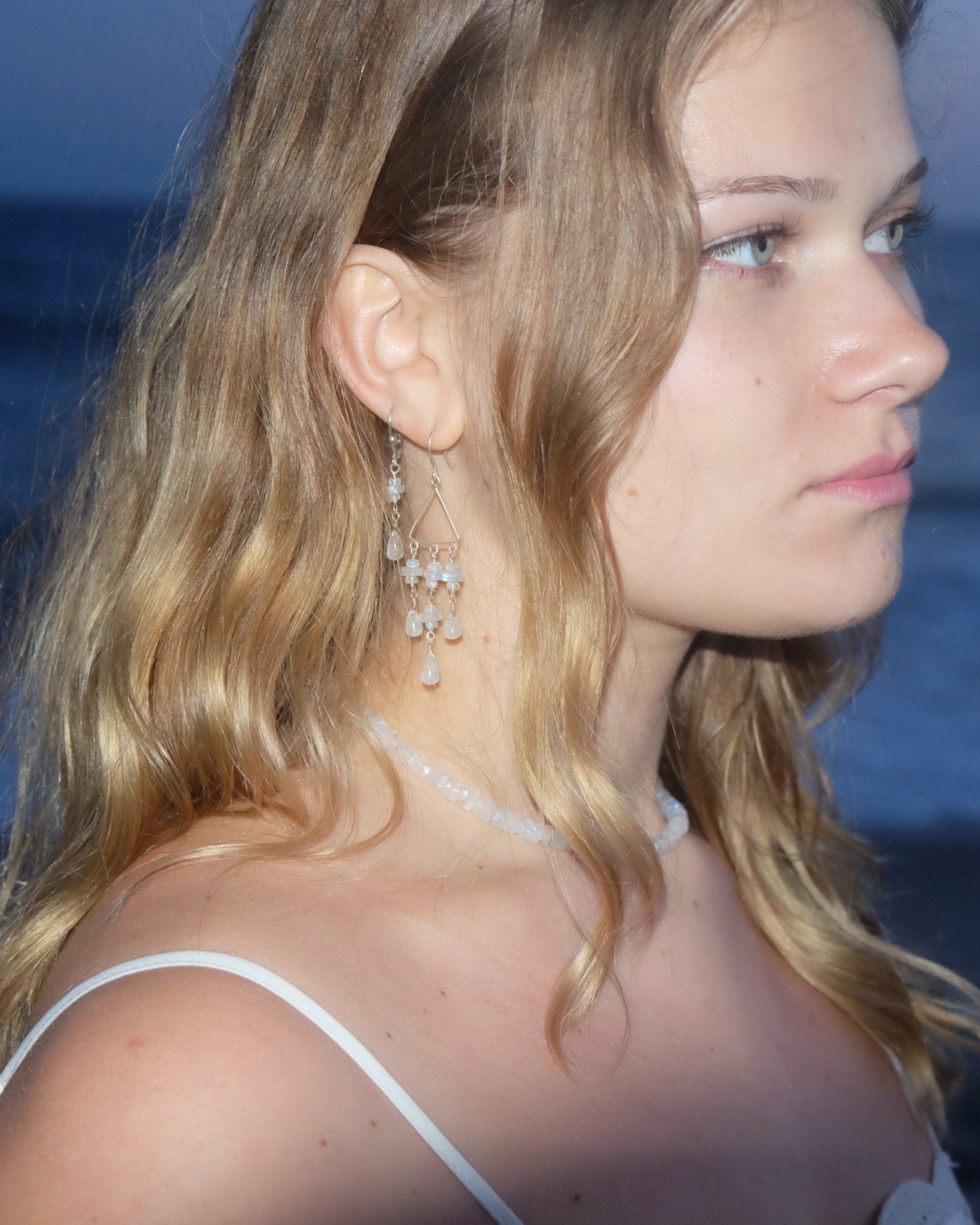 Moonstone chandelier earrings