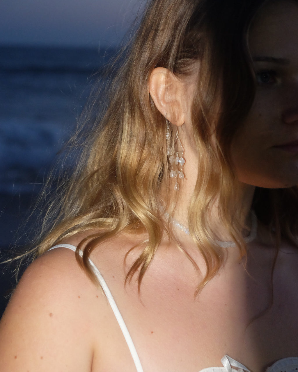 Moonstone chandelier earrings