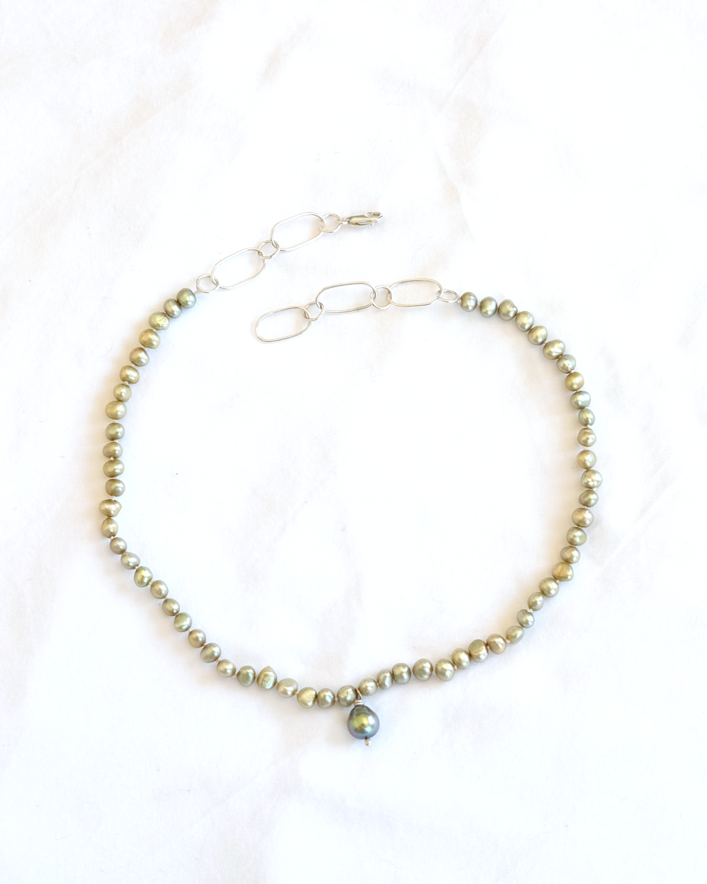 Green Freshwater Pearl Necklace