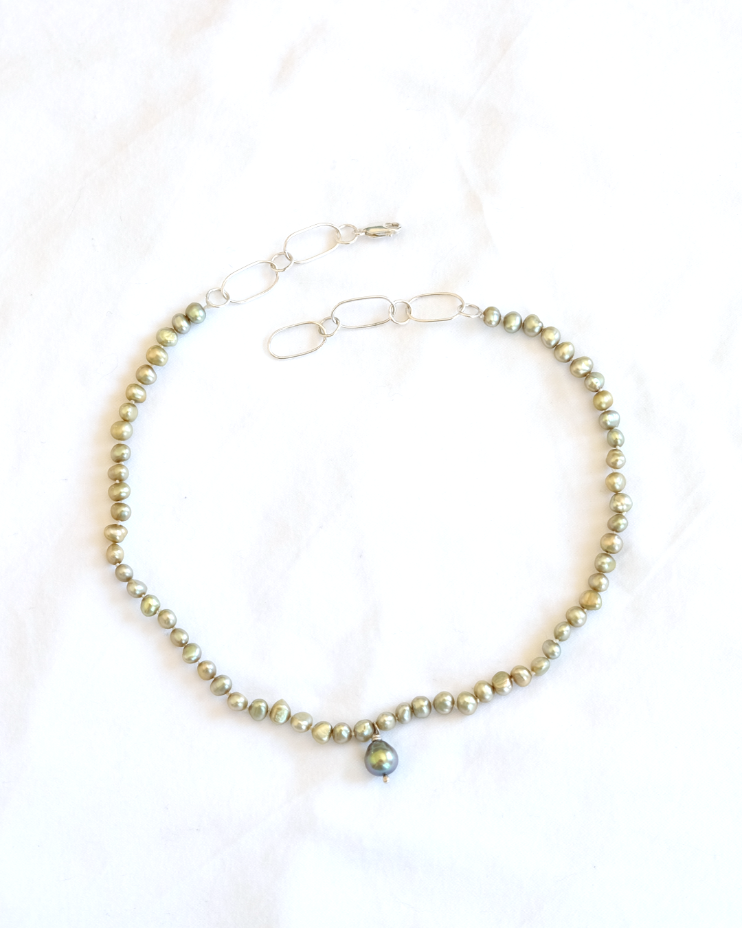 Green Freshwater Pearl Necklace