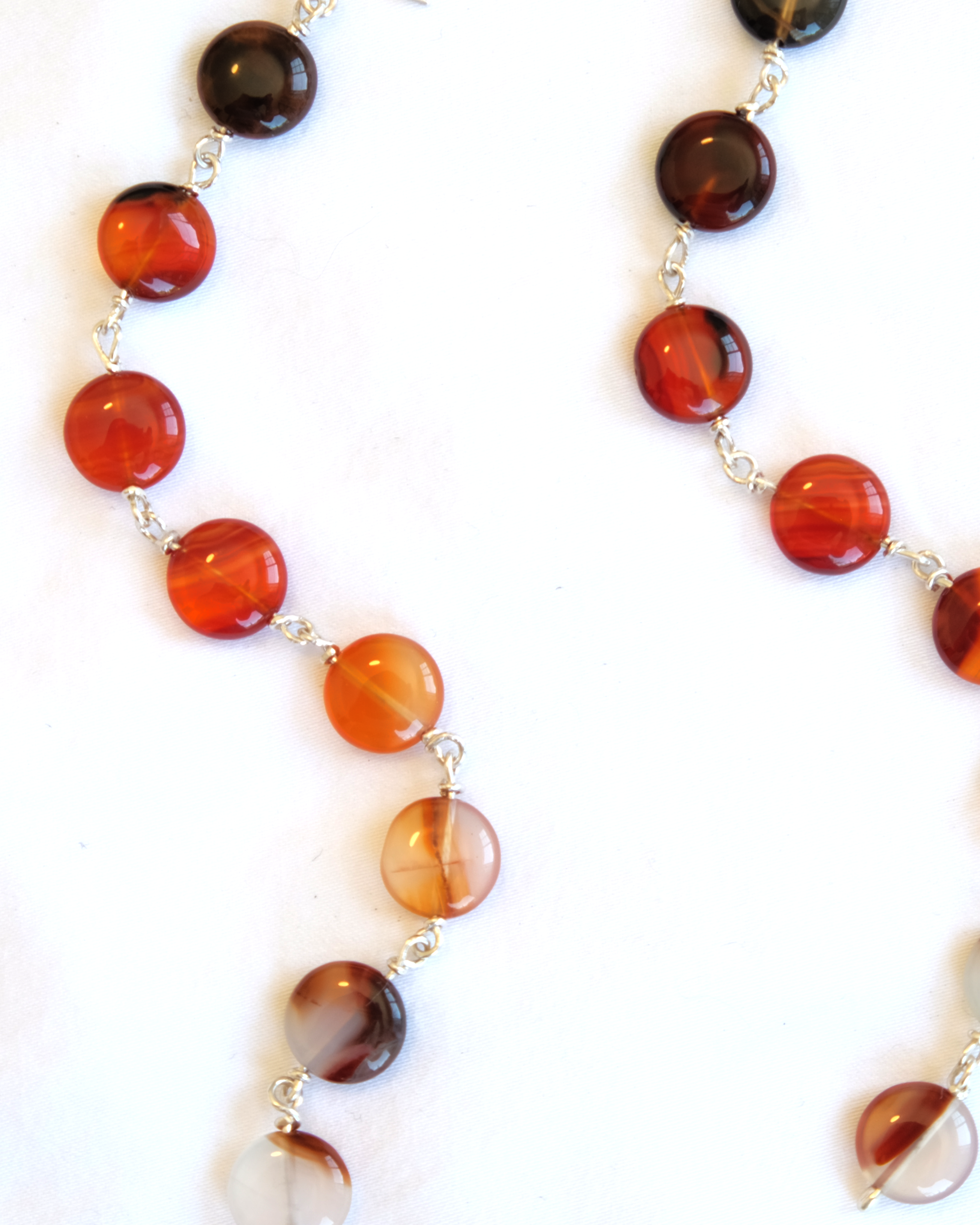 Orange Agate Long Long Earrings