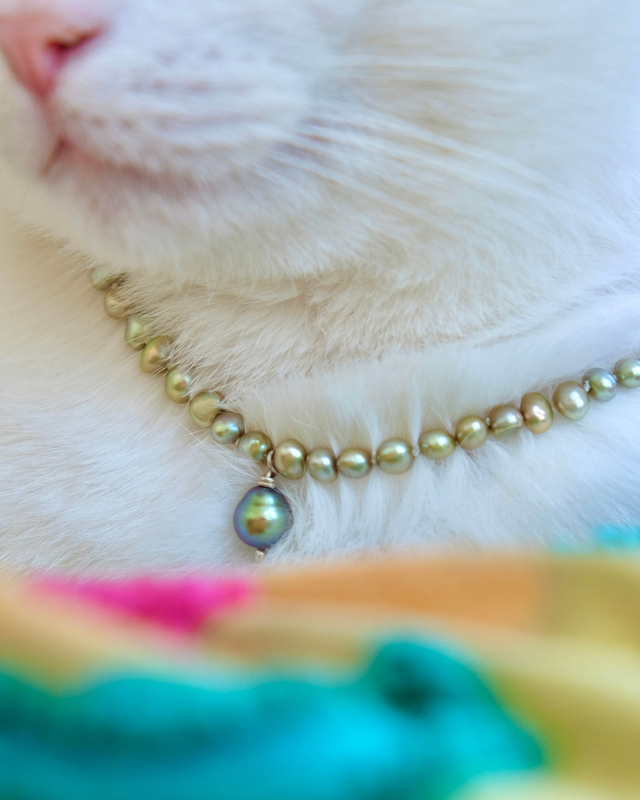 Green Freshwater Pearl Necklace