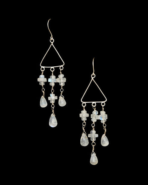 Moonstone chandelier earrings